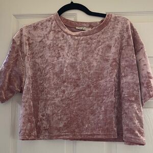 Urban Outfitters Blush Velvet Crop Tee